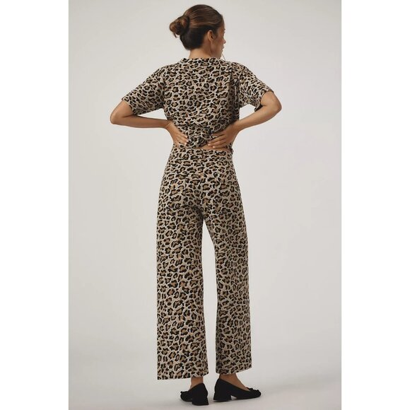 The Ettie High-Rise Crop Wide-Leg Pants by Maeve: Knit Edition Animal Print 20W - Picture 3 of 4